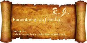 Rosenberg Julietta névjegykártya